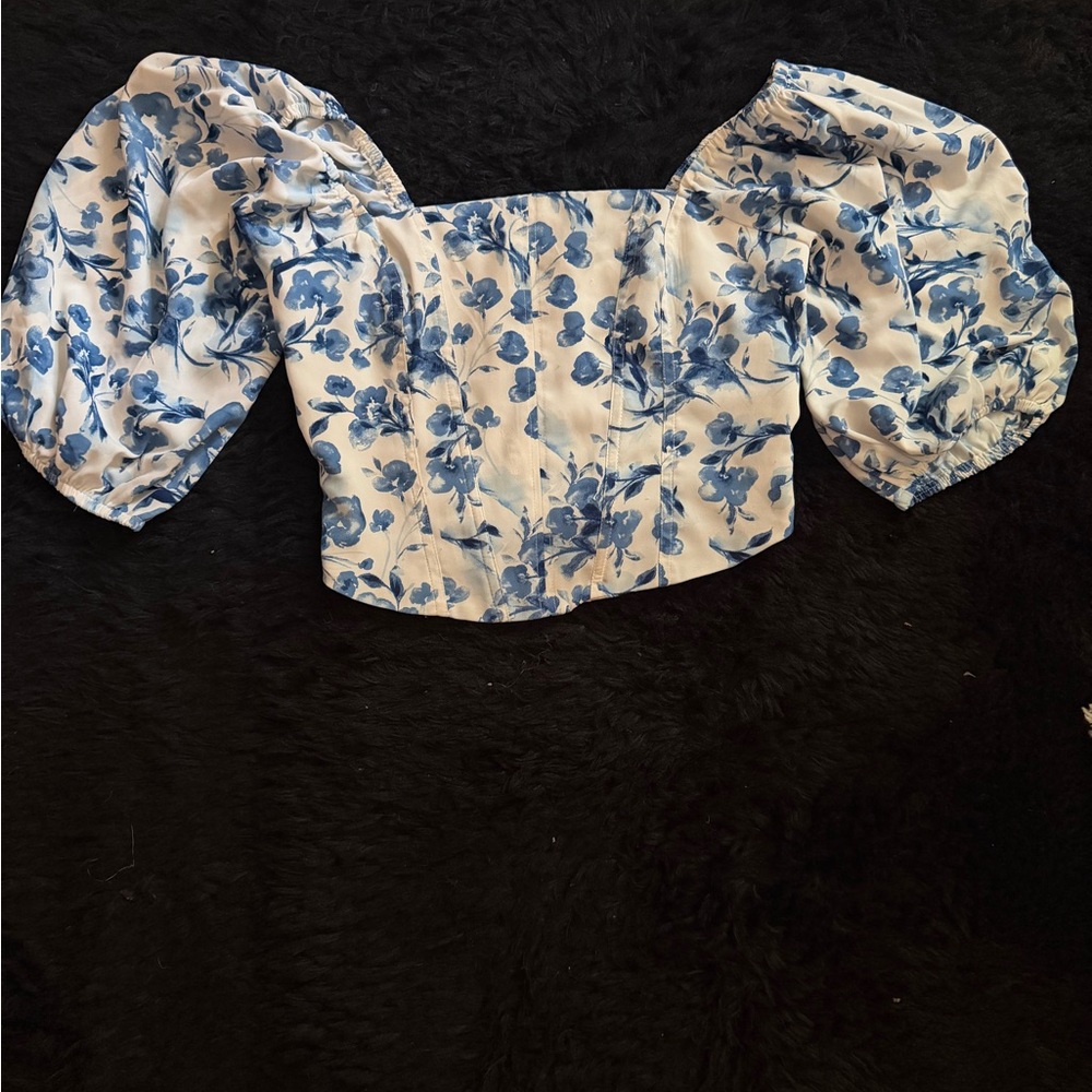 Abercrombie & Fitch Blue Floral Blouse